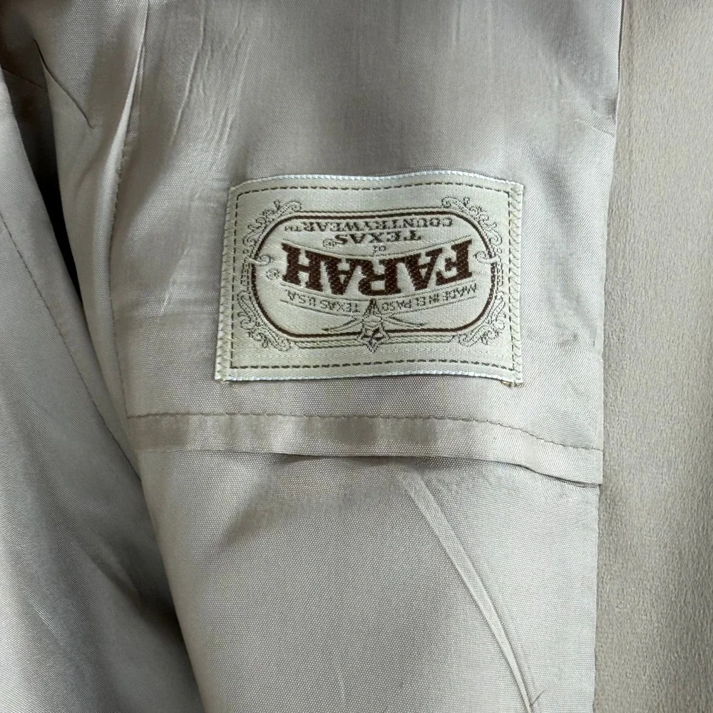 Towncraft‎ Western Sport Coat Mens 42S Tan Suede Texture Blazer Cowboy Core VTG